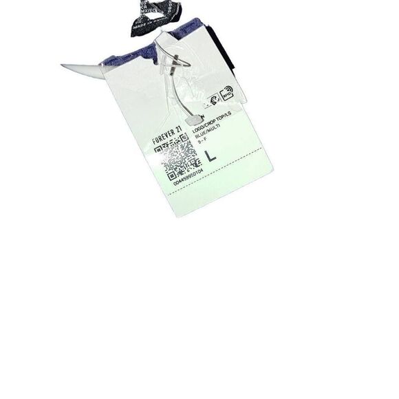 Forever 21 Blue Knitted Long Sleeve Crop Top With Butterflies Patch Size L - Picture 3 of 9